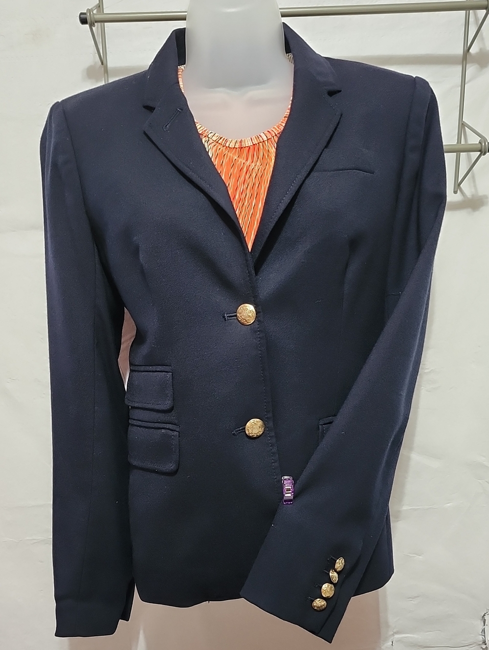 EUC J Crew Schoolboy Sz6 Classic Navy Women's Blazer - Gold Button Detail